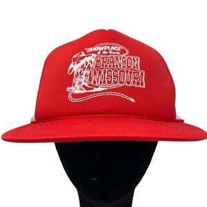 Branson Missouri Showplace of the Ozarks Vintage Trucker Snapback Hat Cap Cowboy